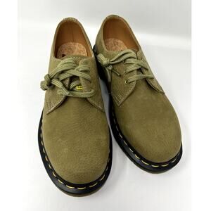 Dr. Martens Womens Suede Oxford Shoes Olive Size 7 Lace Up Classic Leather New